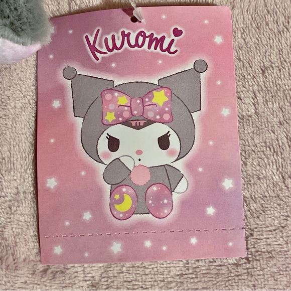 Sanrio Japan Kuromi Gray Pajamas Plush Mascot Keychain Charm - Picture 6 of 9